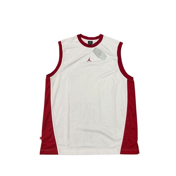 Vintage Jordan Jumpman Jersey Tank Mens XL NWT Red/White - Picture 1 of 7